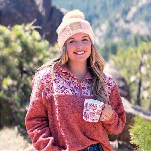 Vera Bradley Jackets & Blazers - Vera Bradley Half Zip Teddy Sherpa Ovesized Quilted Floral Pullover Size XXS/XS